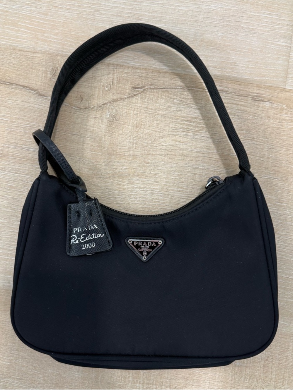 Prada Black Mini Shoulder Bag with Triangular Logo